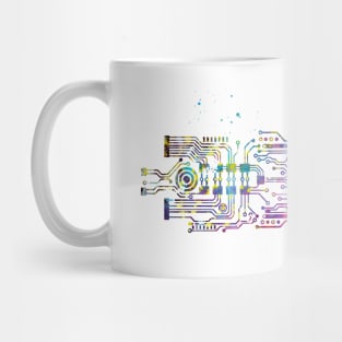 Circuit board with brain Mug